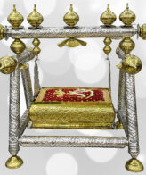 Shahzada Ali Asghar (as) Silver With Golden Work Jhoolah